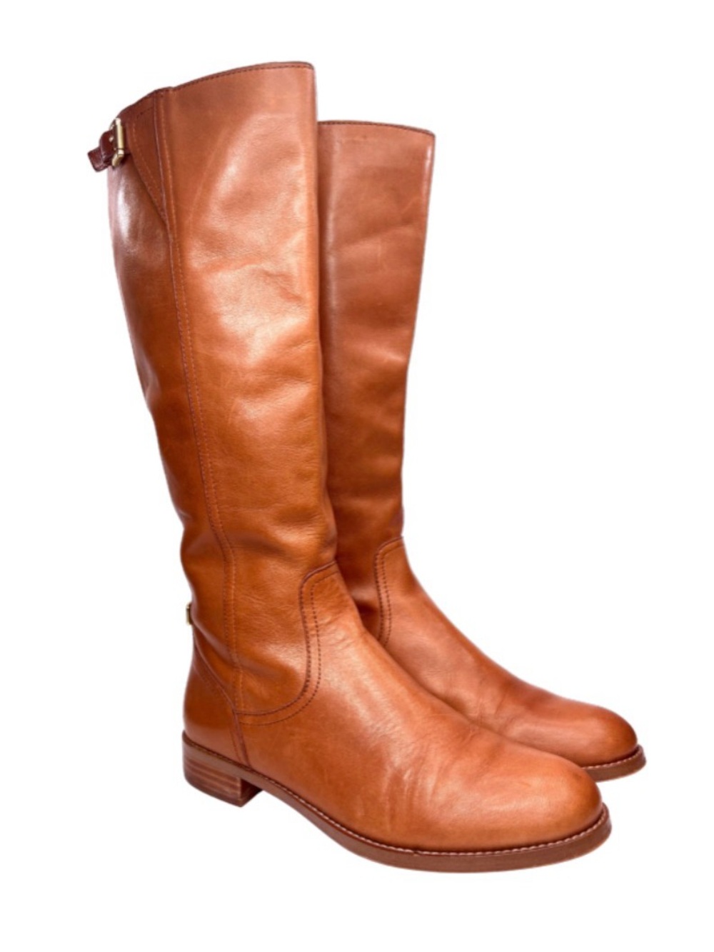 Coach Tall Cognac Leather Riding Boots | 7.5